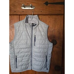 VINEYARD VINES - Kids Puffer Vest Gray Zip Up Quilted Outerwear Size M 12 14